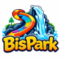 Logo vibrante do parque aquático BisPark